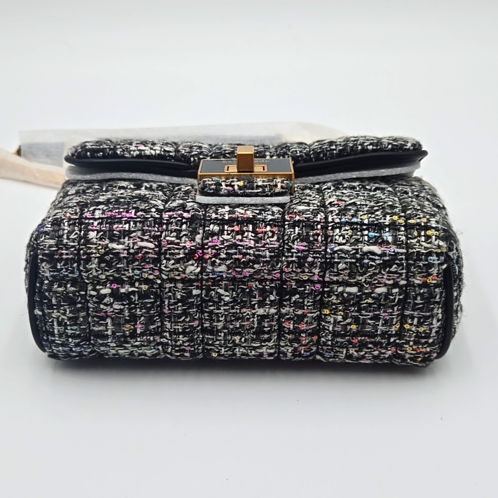#120 - NWT - Kate Spade New York Evelyn Sequin Tweed Small Shoulder Crossbody - Picture 4 of 16